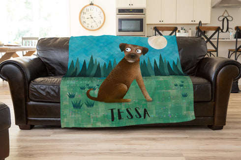 Border Terrier Personalised Art Throw